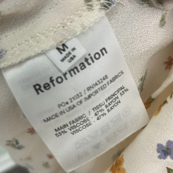 Reformation Chandler Floral Minidress In Winnie Medium NEW - Picture 7 of 7